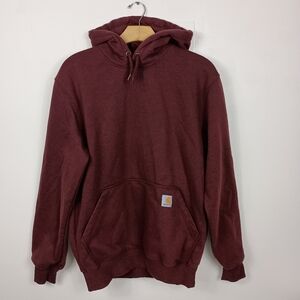 Carhartt Rain Defender Hoodie Small Mens Maroon Loose Fit Pullover Workwear